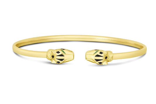14k Yellow Gold Panther Bangle (3.00 mm)